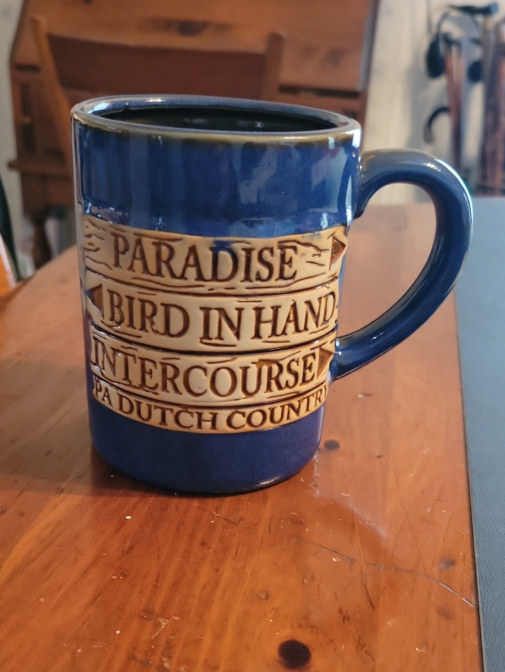 Blue Glazed Pottery Mug- Paradise